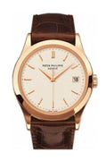 Patek Philippe Calatrava Opaline Dial 18kt Rose Gold Brown Leather Men's Watch 5296R-010 1