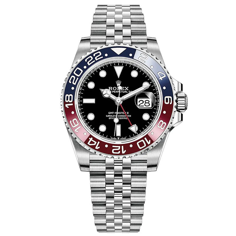 GMT-Master II 126710BLRO 40mm Blue&Red Bezel Jubilee Bracelet Black Dial Watch 1