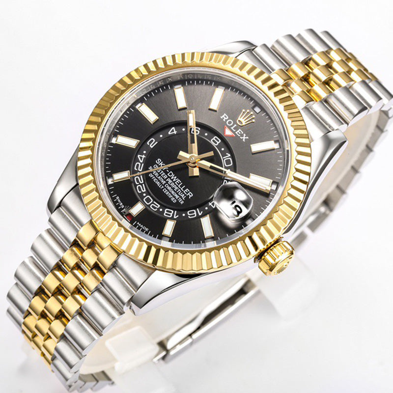 Sky Dweller 326933 Black Dial Gold Stainless Steel 42mm Watch 2