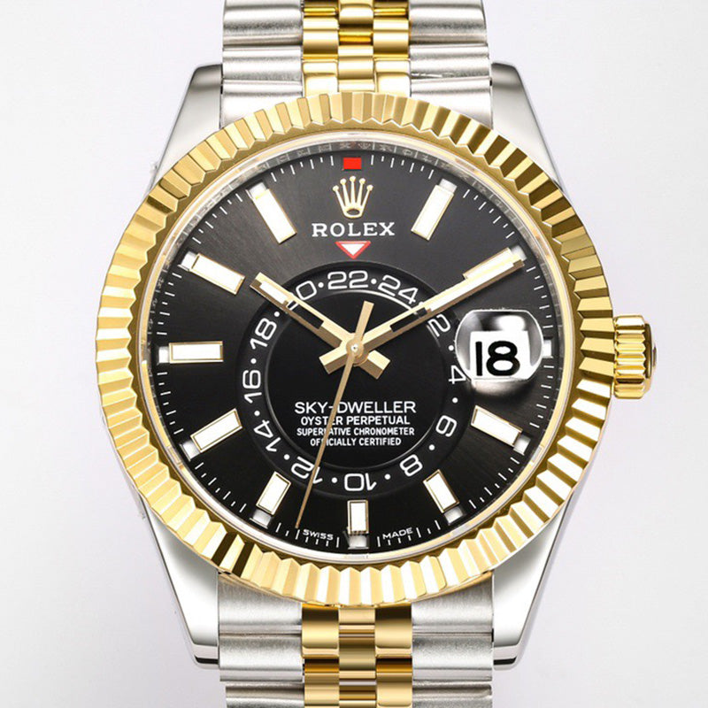 Sky Dweller 326933 Black Dial Gold Stainless Steel 42mm Watch 5