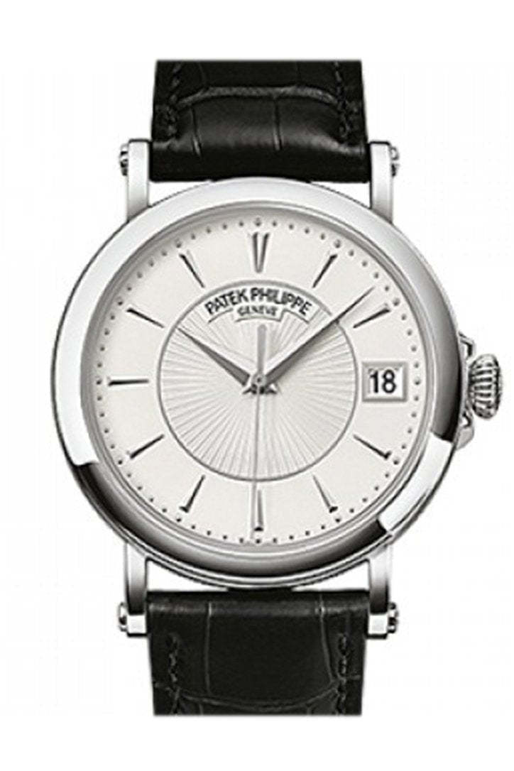 Patek Philippe Calatrava Automatic White Dial Black Leather Men's Watch 5153G-010 2