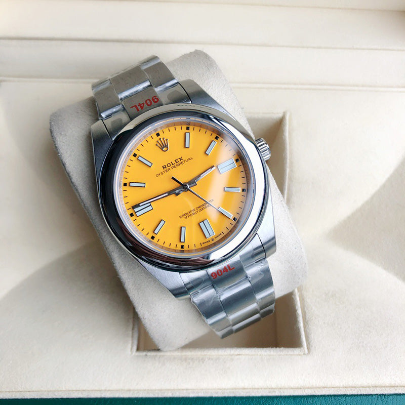 Oyster Perpetual 124300 41mm&36mm Yellow Dial 4