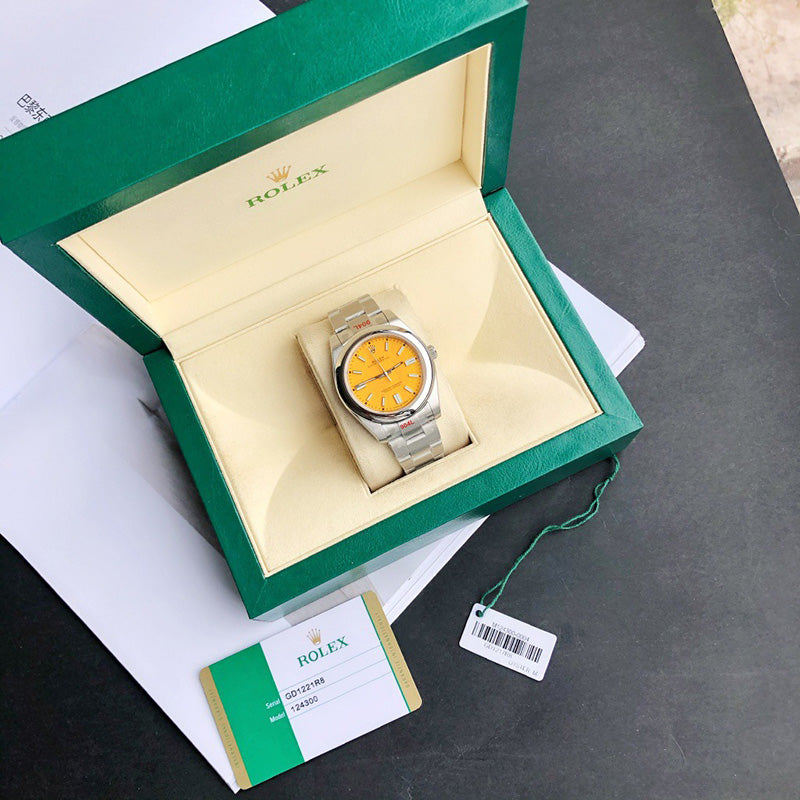 Oyster Perpetual 124300 41mm&36mm Yellow Dial 6