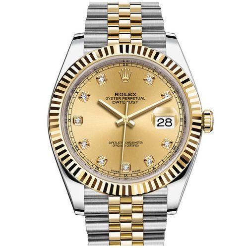 Datejust 126333-0011 Diamond Gold Dial 41mm&36mm Watch 1