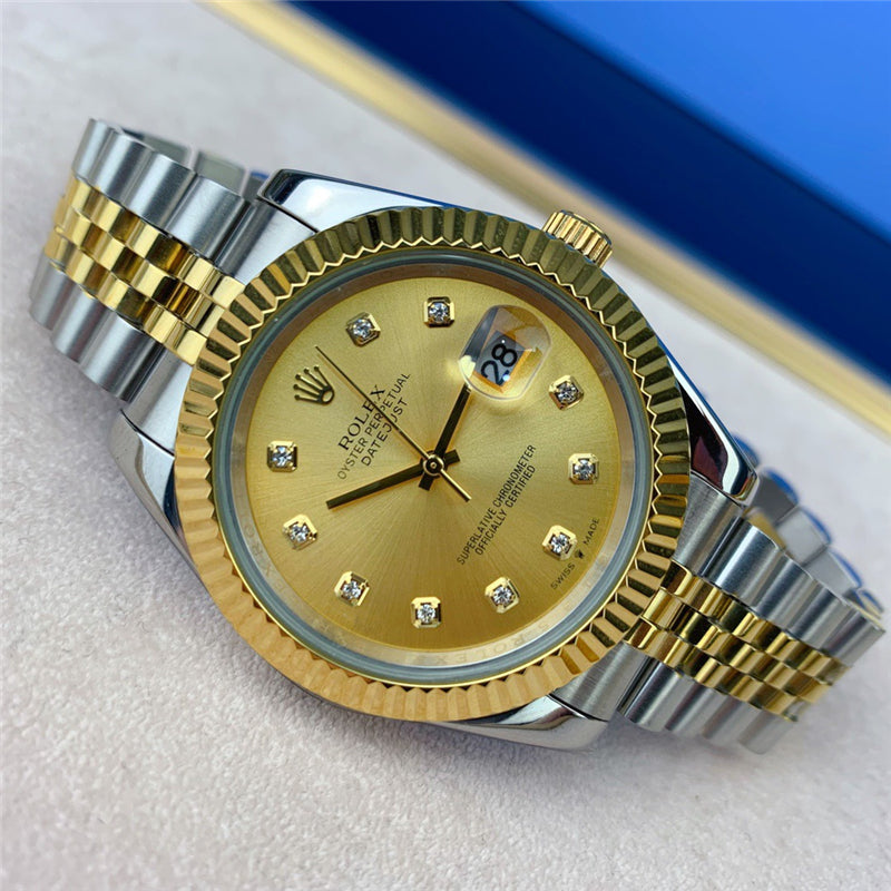 Datejust 126333-0011 Diamond Gold Dial 41mm&36mm Watch 4