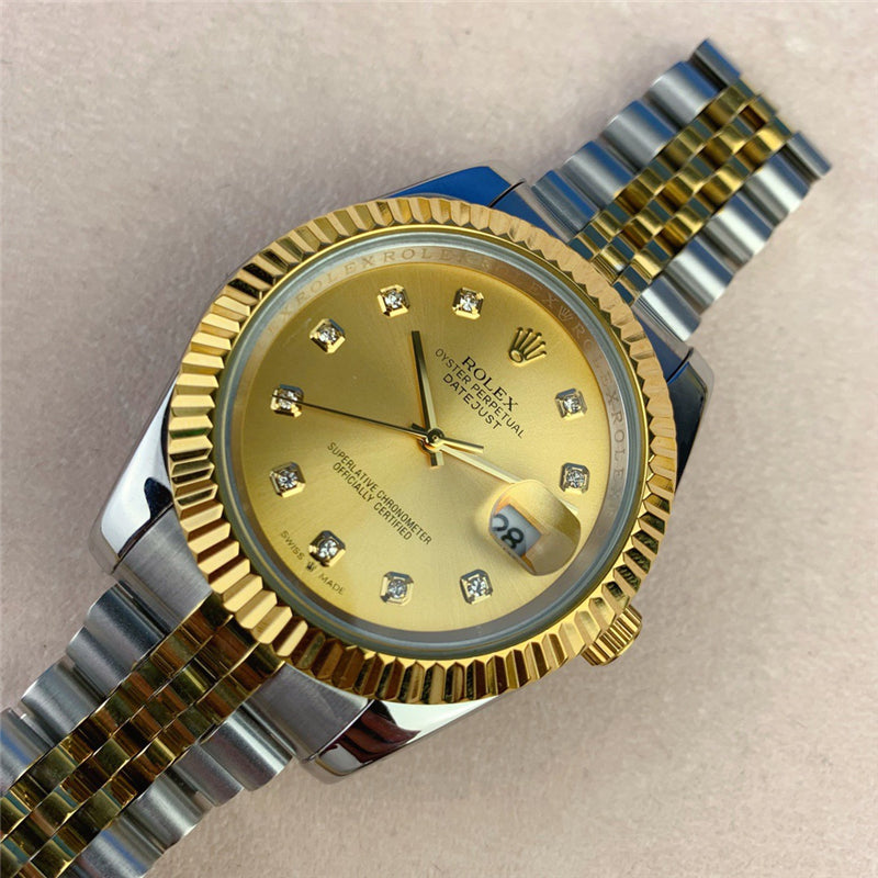 Datejust 126333-0011 Diamond Gold Dial 41mm&36mm Watch 5