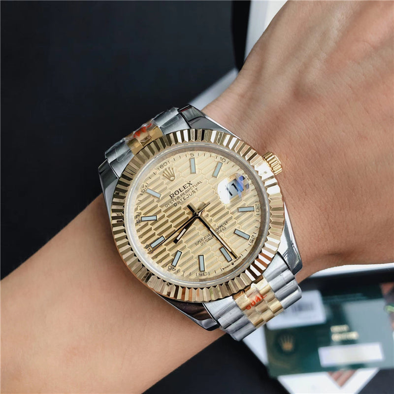 Datejust Gold Diamond Texture Dial 41mm Watch 2