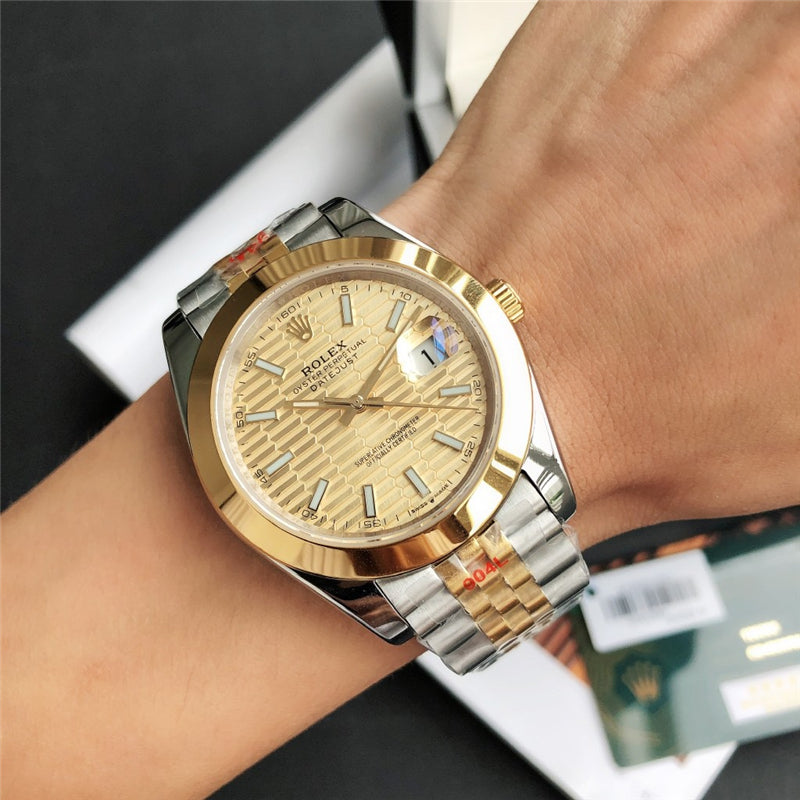 Datejust Gold Diamond Texture Dial 41mm Watch 7