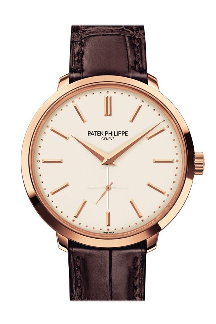 Patek Philippe Calatrava Silver Dial 18k Rose Gold Leather 38mm Men's Watch 5123R-001 1