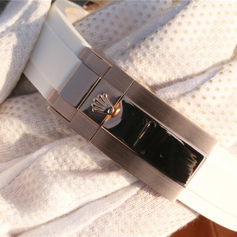 Yacht Master 1 Baymax Rose Gold Mix White Rubber Strap 40mm 10