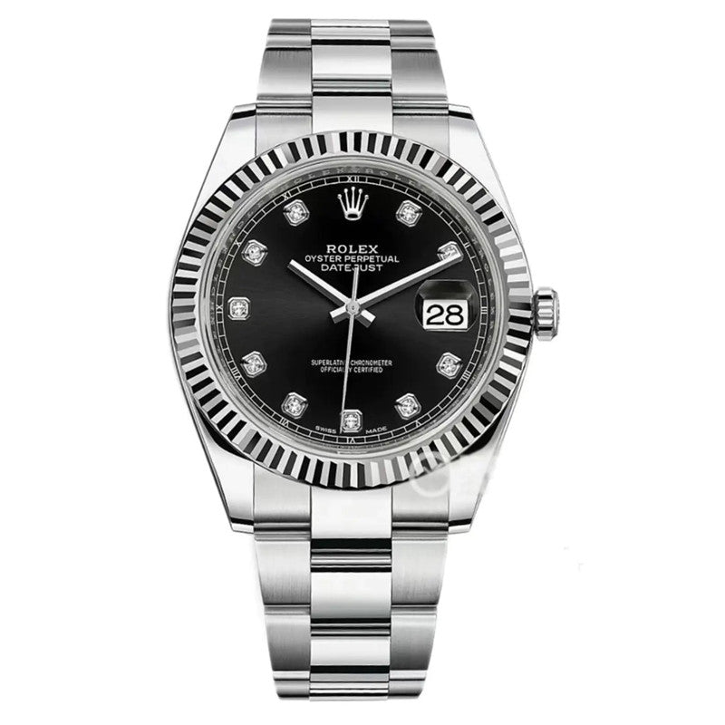 Datejust 126334-0011 Diamond Black Dial 41mm&36mm Watch 1