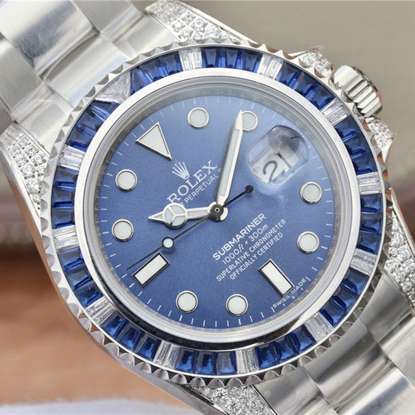 Submariner Silver Blue Diamond 40mm 4