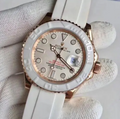 Yacht Master 1 Baymax Rose Gold Mix White Rubber Strap 40mm 1