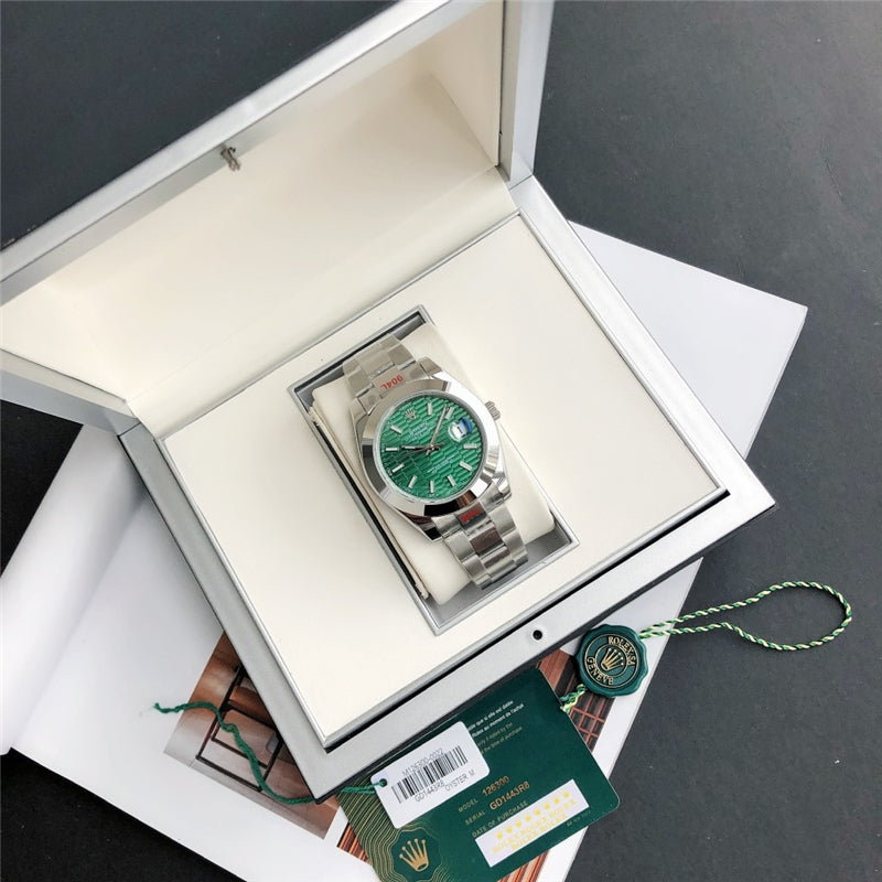 Datejust Green Diamond Texture Dial 41mm Watch 5