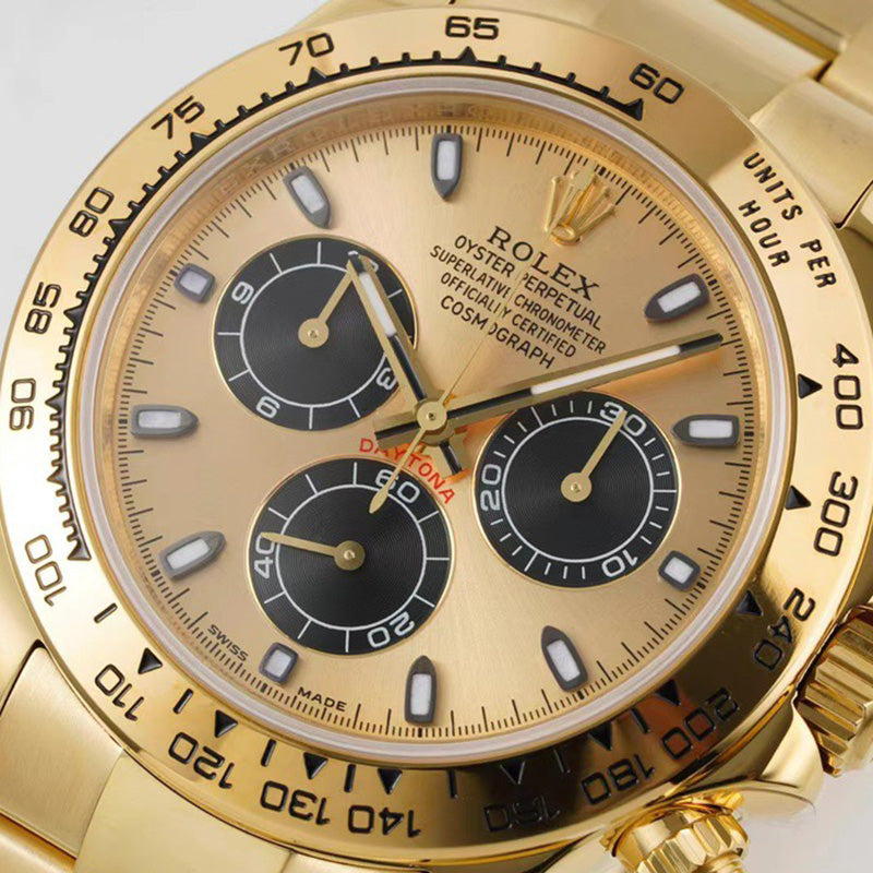 Cosmograph Daytona m116508-0014 Champagne Black Index Oyster 40mm Watch 3