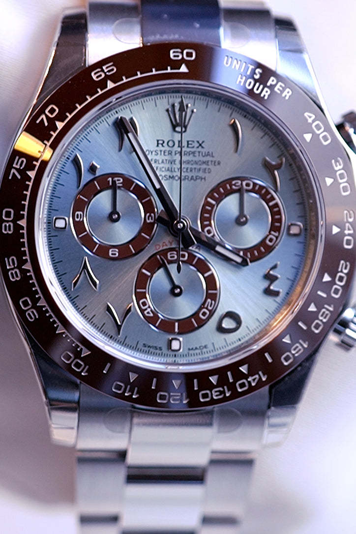 ROLEX Daytona Chronograph Blue Dial Arabic Platinum Men's Watch 116506 1 2