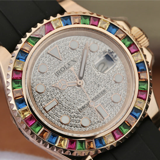 Yacht Master 116695SATS 40mm Everose Gold Diamond Dial 2