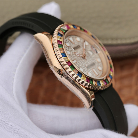 Yacht Master 116695SATS 40mm Everose Gold Diamond Dial 5