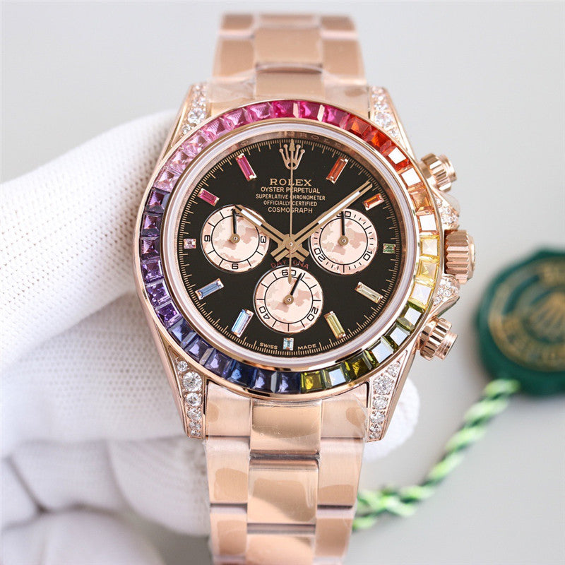 Cosmograph Daytona Rainbow Diamond Rose Gold Stainless Steel 40mm 2