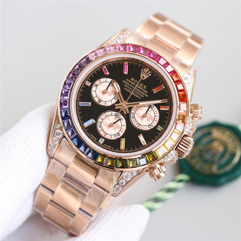 Cosmograph Daytona Rainbow Diamond Rose Gold Stainless Steel 40mm 3