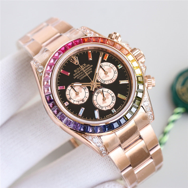 Cosmograph Daytona Rainbow Diamond Rose Gold Stainless Steel 40mm 4