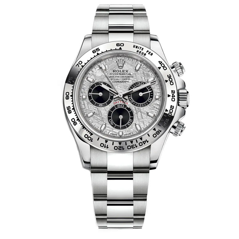 Cosmograph Daytona m116509-0073 Meteorite Dial Steel and Black Oyster 40mm Watch 1