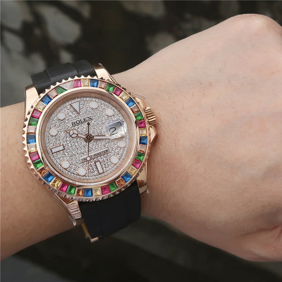 Yacht Master 116695SATS 40mm Everose Gold Diamond Dial 3