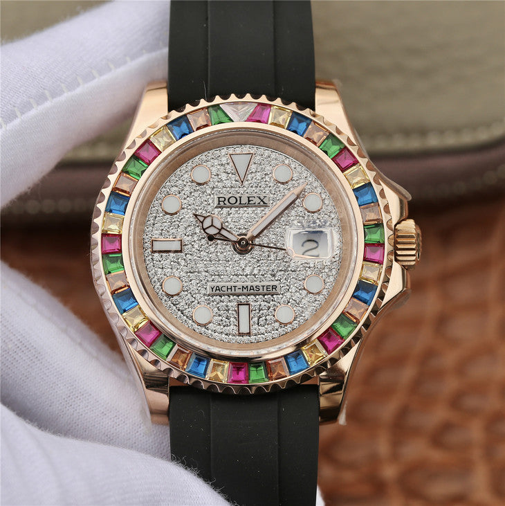 Yacht Master 116695SATS 40mm Everose Gold Diamond Dial 6
