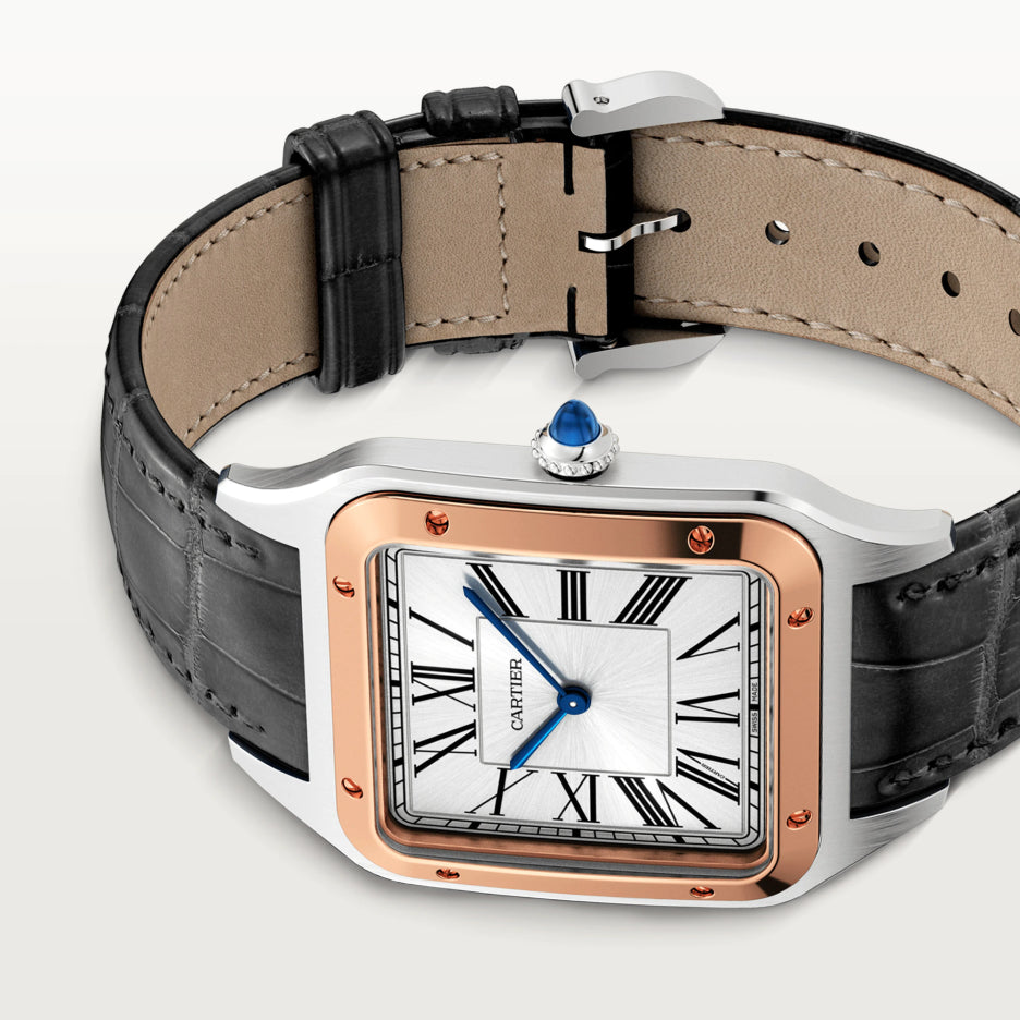 Cartier Santos Stainless Steel & 18K Rose Gold Men’s Watch, W2SA0017 4