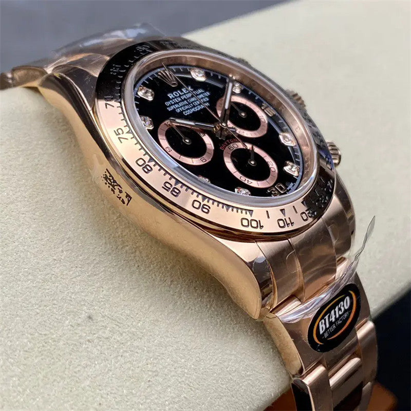 Cosmograph Daytona m116505-0015 40mm Everose Gold Black Diamond Dial Watch 5