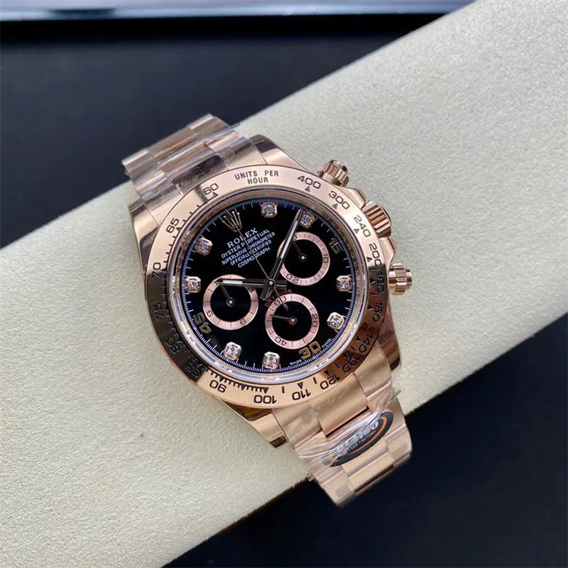 Cosmograph Daytona m116505-0015 40mm Everose Gold Black Diamond Dial Watch 2
