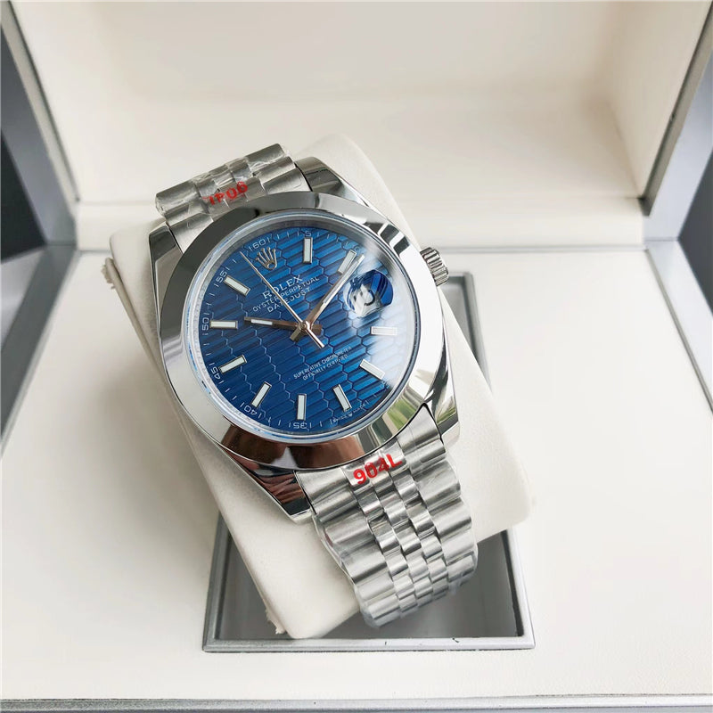 Datejust Blue Diamond Texture Dial 41mm Watch 1