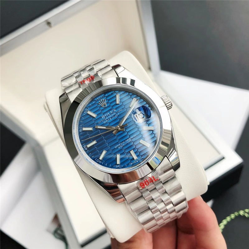 Datejust Blue Diamond Texture Dial 41mm Watch 2