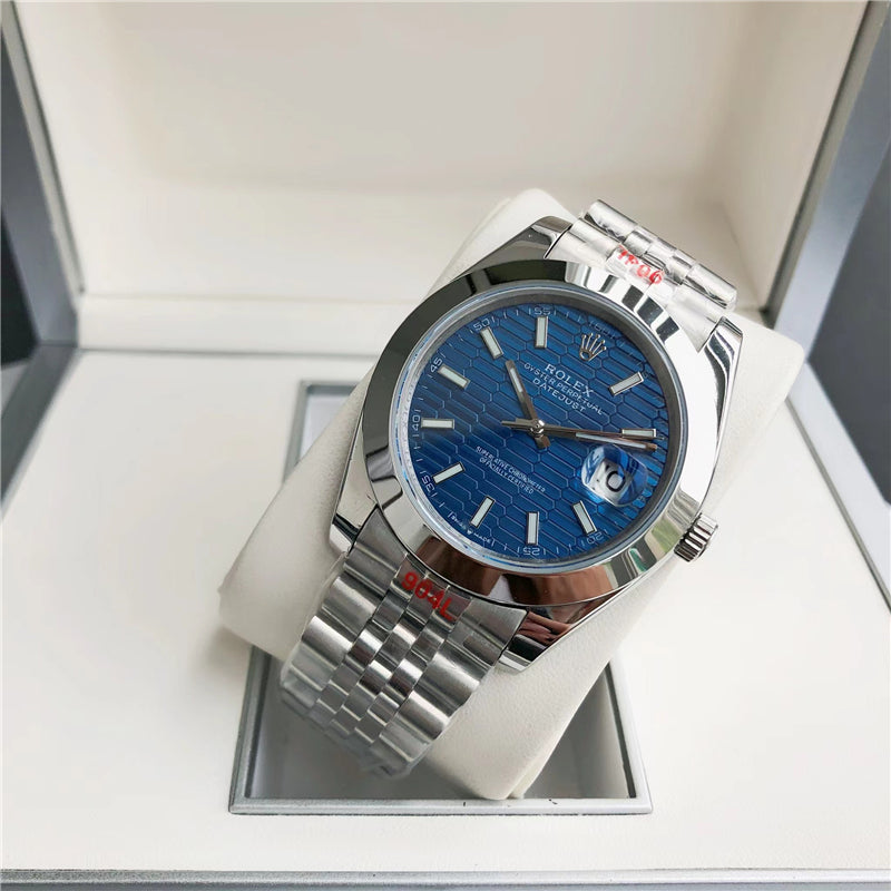 Datejust Blue Diamond Texture Dial 41mm Watch 4