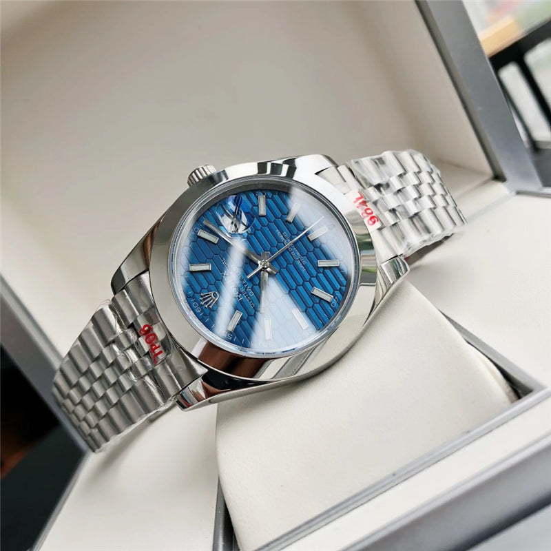 Datejust Blue Diamond Texture Dial 41mm Watch 5