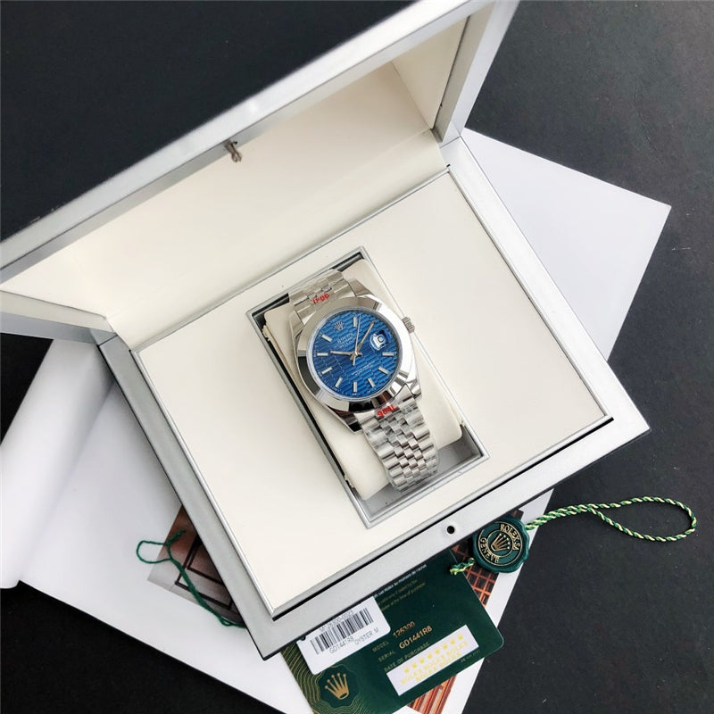 Datejust Blue Diamond Texture Dial 41mm Watch 7