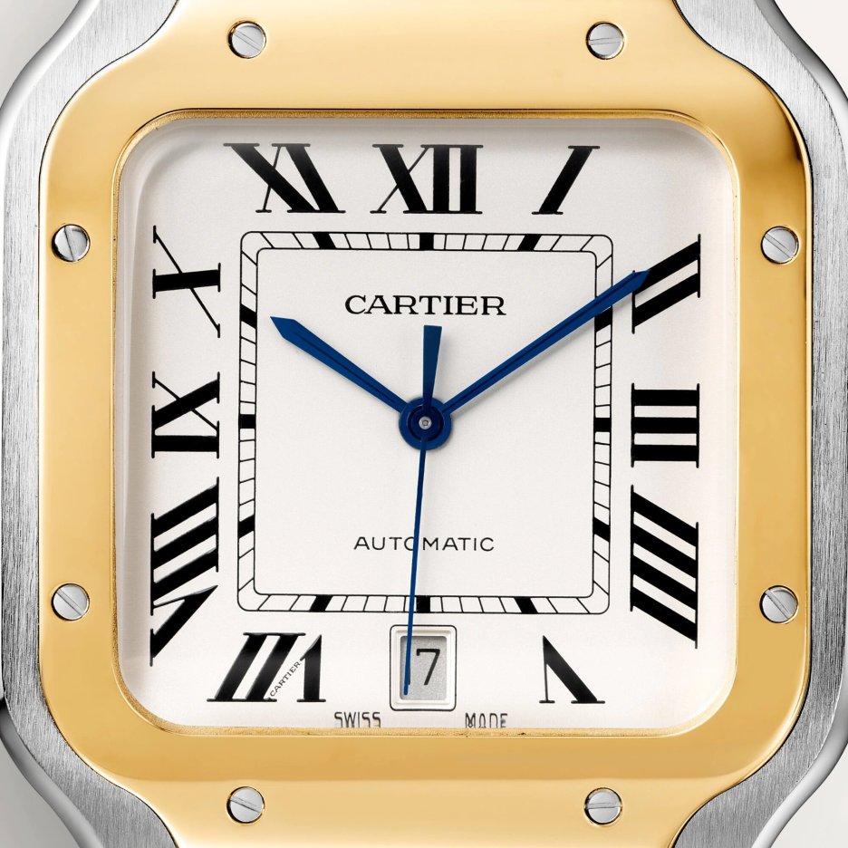 Cartier Santos Stainless Steel & 18K Yellow Gold Men’s Watch, W2SA0006 2