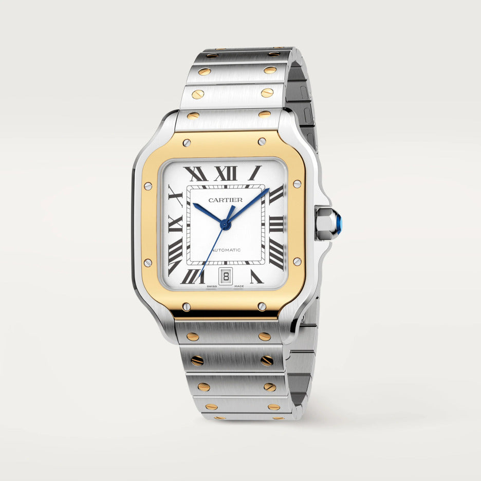 Cartier Santos Stainless Steel & 18K Yellow Gold Men’s Watch, W2SA0006 6