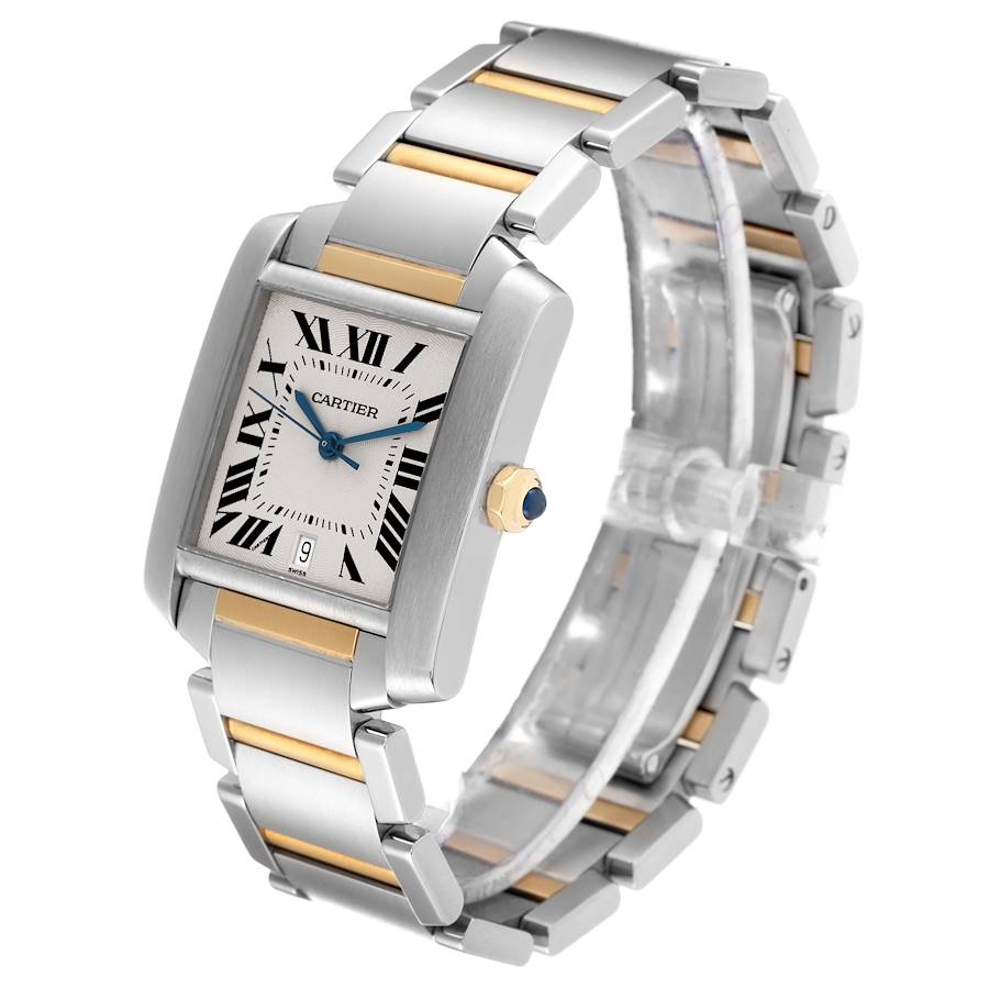 Cartier Tank Francaise Steel Yellow Gold Silver Dial Mens Watch W51005Q4 3