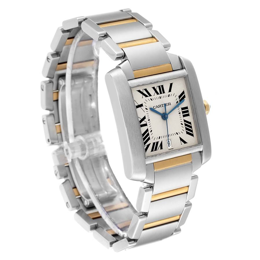 Cartier Tank Francaise Steel Yellow Gold Silver Dial Mens Watch W51005Q4 4
