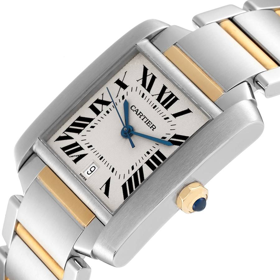 Cartier Tank Francaise Steel Yellow Gold Silver Dial Mens Watch W51005Q4 5