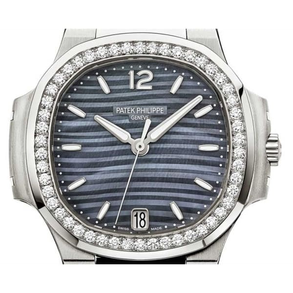Patek Philippe Nautilus Blue Tinted Mother Of Pearl Dial Automatic Ladies Diamond Watch 7018/1A-010 4