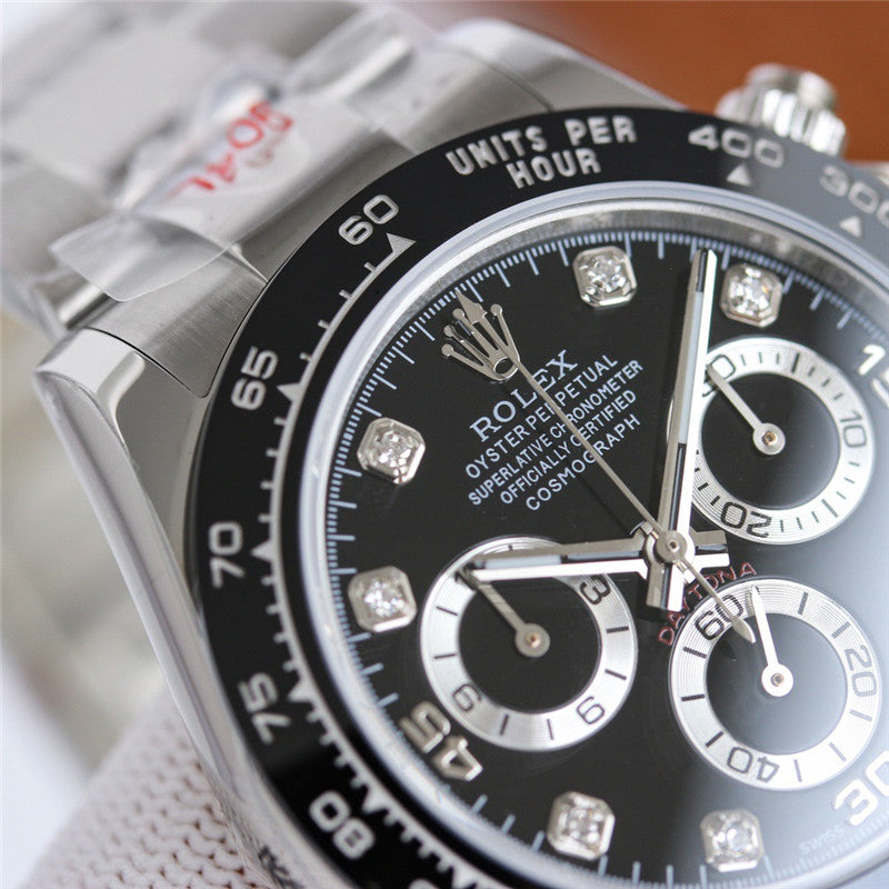 Cosmograph Daytona 116519 Black Diamond Dial 40mm Watch 3