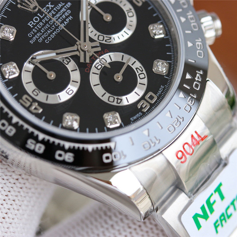 Cosmograph Daytona 116519 Black Diamond Dial 40mm Watch 4