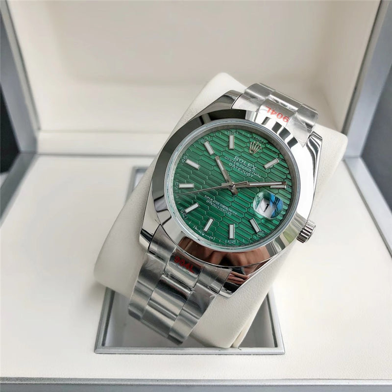 Datejust Green Diamond Texture Dial 41mm Watch 4