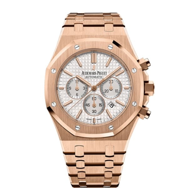 Audemars Piguet Royal Oak Chronograph Silver Dial 41mm 18k Rose Gold Watch 26320OR.OO.1220OR.02 1