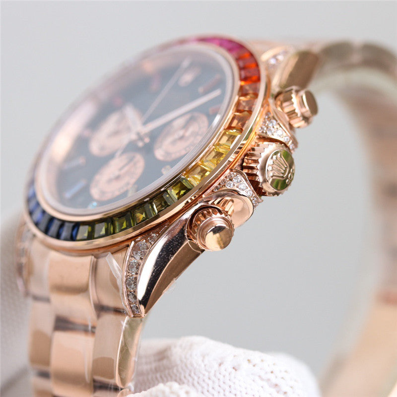 Cosmograph Daytona Rainbow Diamond Rose Gold Stainless Steel 40mm 7