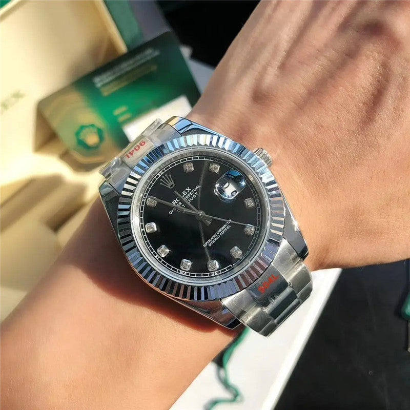 Datejust 126334-0011 Diamond Black Dial 41mm&36mm Watch 2