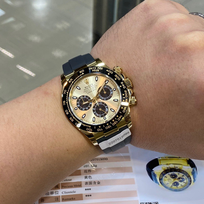 Cosmograph Daytona M116518ln-0048 Champagne Black Oysterflex 40mm Watch 3