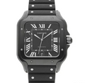 Cartier Santos Black ADLC Stainless Steel Men’s Watch, WSSA0039 1